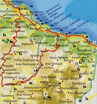 Access map to Kalavryta and to the Ski Resort of Kalavryta