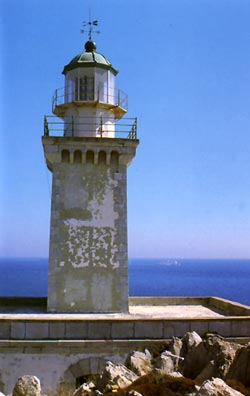 Mani. The southernest tip of Peloponnese, the famous lighthouse at Tainaro